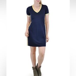 Trouble at the Mill STRIPED-TRIM TSHIRT DRESS size M